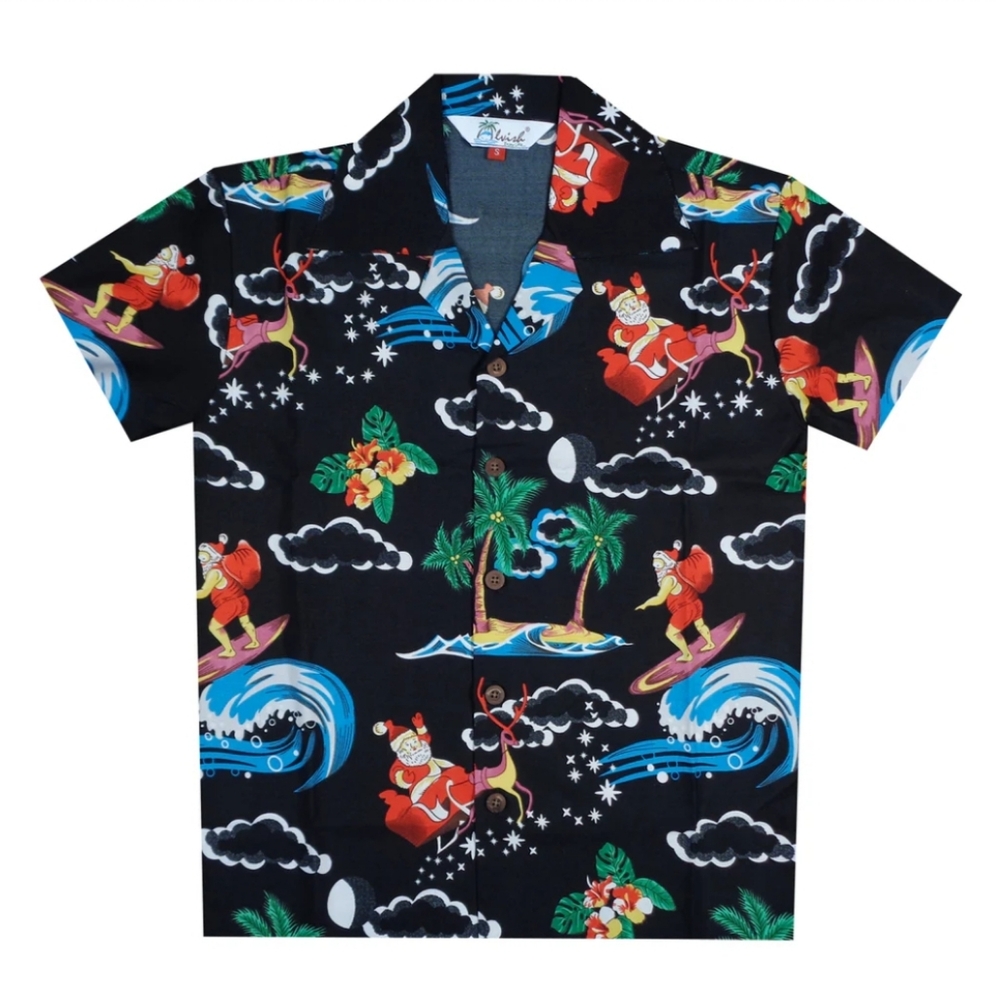 10/$10 🌼  Alvish Hawaiian Shirt Boys Christmas Santa Beach Party Shirt